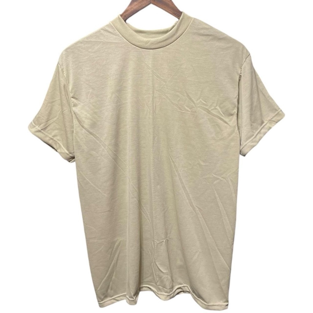 Plain Blank Tan Sand United States Military Vintage 90s 2000s Short Sleeve Shirt